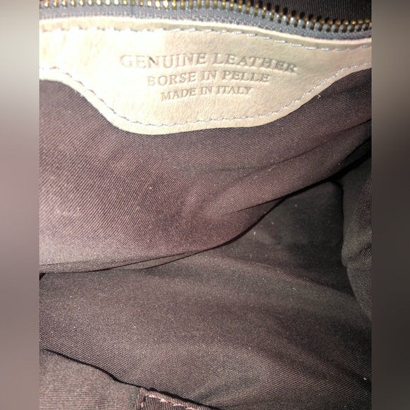 Distressed grey leather Made in Italy bag - Picture 8 of 12